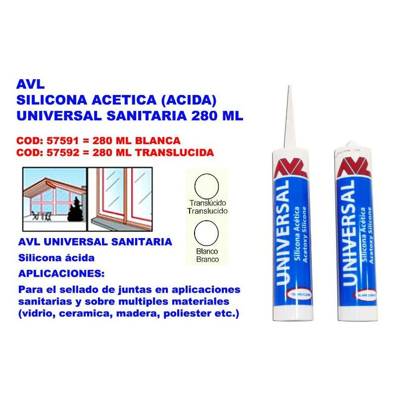 

MIBRICOTIENDA avl silicona acida quilosa universal 280 ml transparente