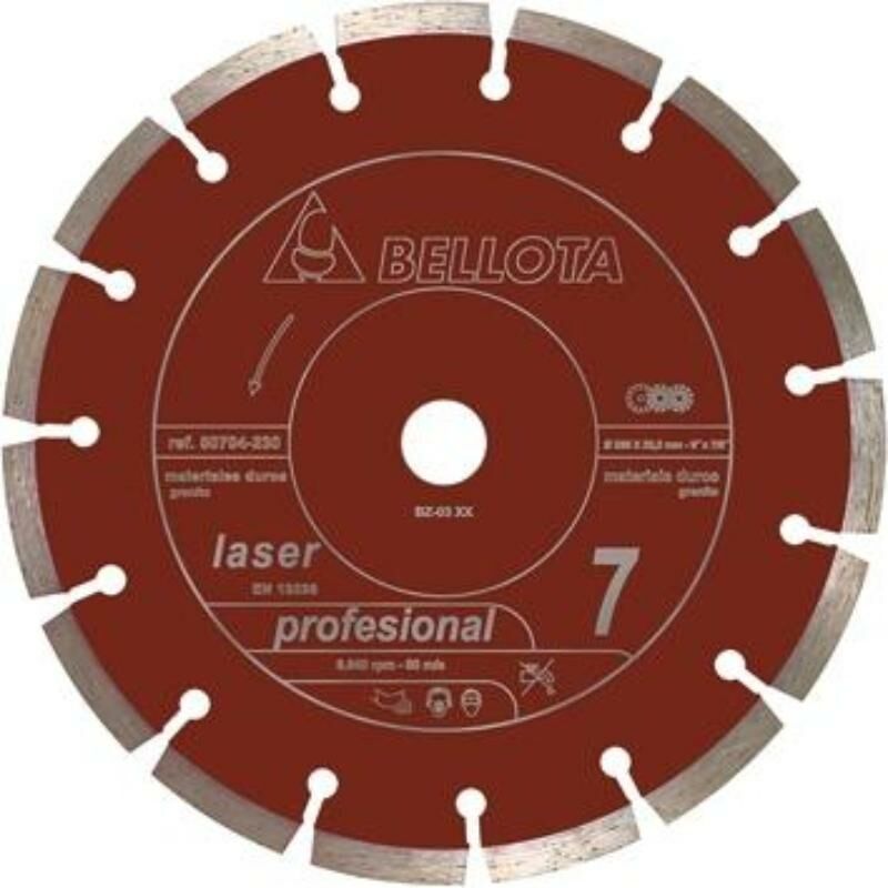 

Mibricotienda - bellota disco 50704-230x22,2x7,0mm diam.laser pro7 granito segm.