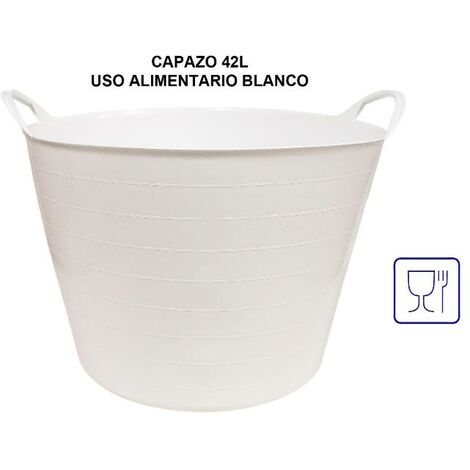 MIBRICOTIENDA capazo agricola uso alimentario plastic 42 lt blanco52x45x37cm