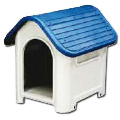 MIBRICOTIENDA caseta perro resina azul-blanca 75x59.2x66 xdb-403