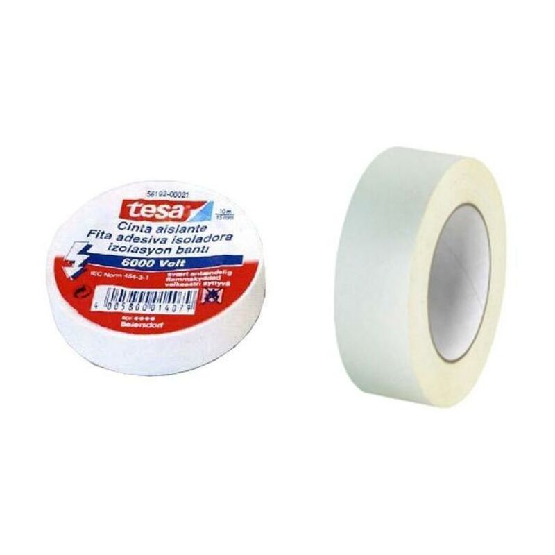 

Mibricotienda - cinta aislante tesa 53988 10 mt x19 mm blanca homologada rollo (caja 10 unidades)