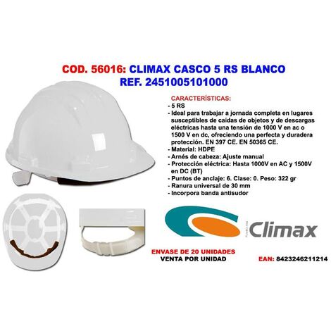 Casco Obra Homologado Blanco 5 RS Climax