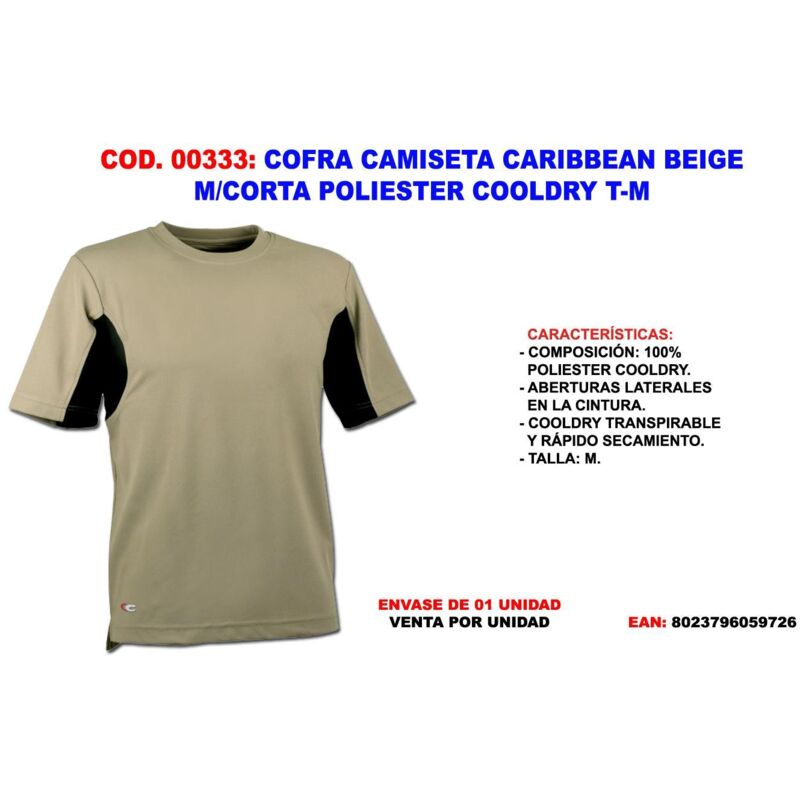 

MIBRICOTIENDA cofra camiseta caribbean beige m-corta poliester cooldry t-m