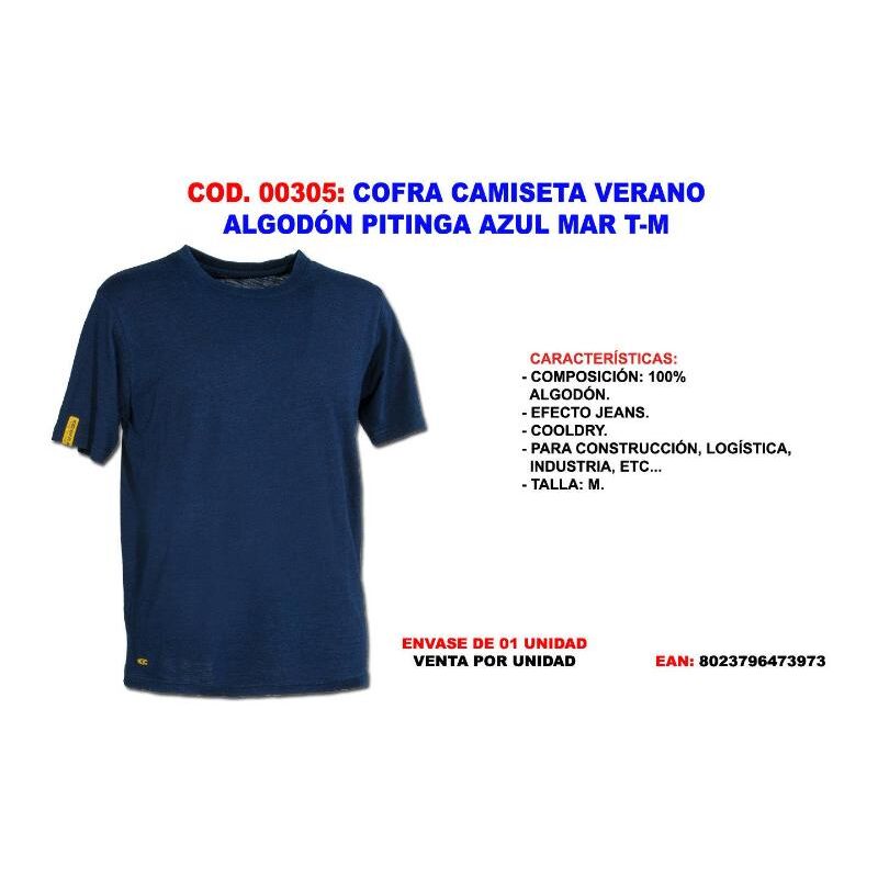 

cofra camiseta verano algodon pitinga azul mar. t-m - Mibricotienda