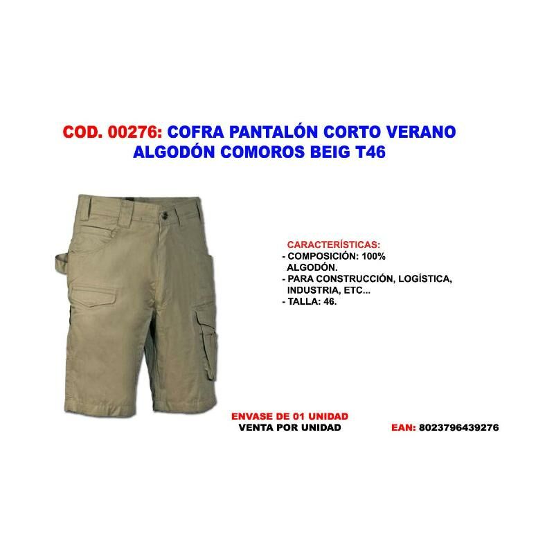 

cofra pantalon corto verano algodon comoros beig t46 - Mibricotienda