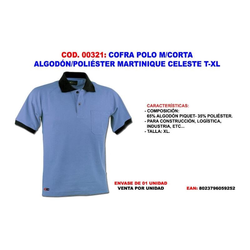 

MIBRICOTIENDA cofra polo m-corta algodon-pol. martinique celeste t-xl