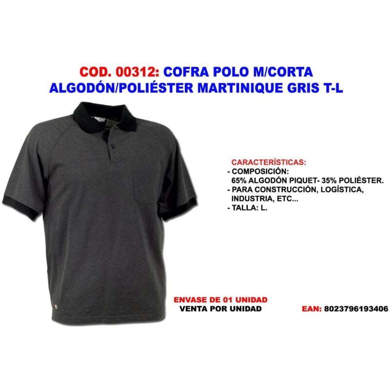 

cofra polo m-corta algodon-pol. martinique gris t-l - Mibricotienda