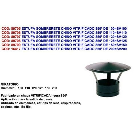 MIBRICOTIENDA estufa sombrerete chino vitrificado 850º de 125 sv125