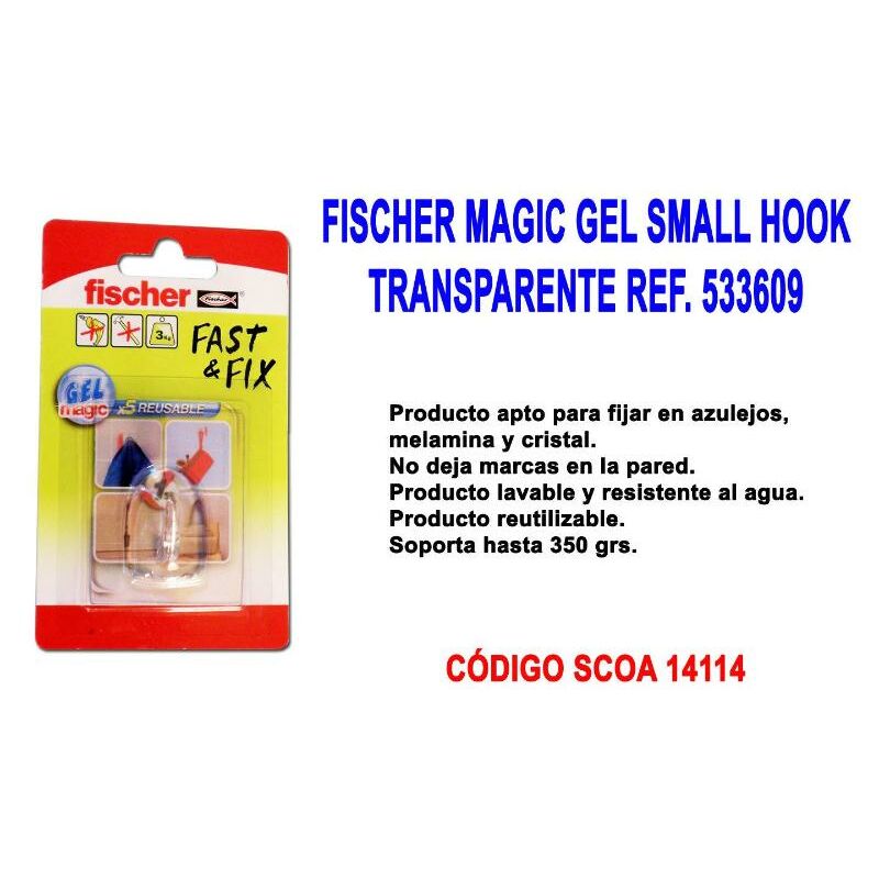 

fischer colgador temporal magic gel small hook trans 533609 - Mibricotienda