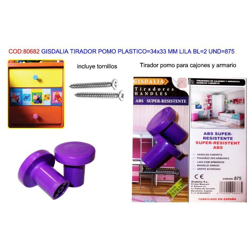

gisdalia fs tirador pomo plastico 34x33 mm lila bl 2 und 875 - Mibricotienda