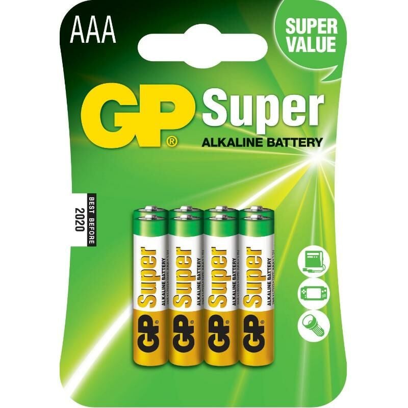 

gp pilas alcalinas 8 pilas aaa (lr 03-b8 gp) 1,5v- (g240) gp24a - Mibricotienda