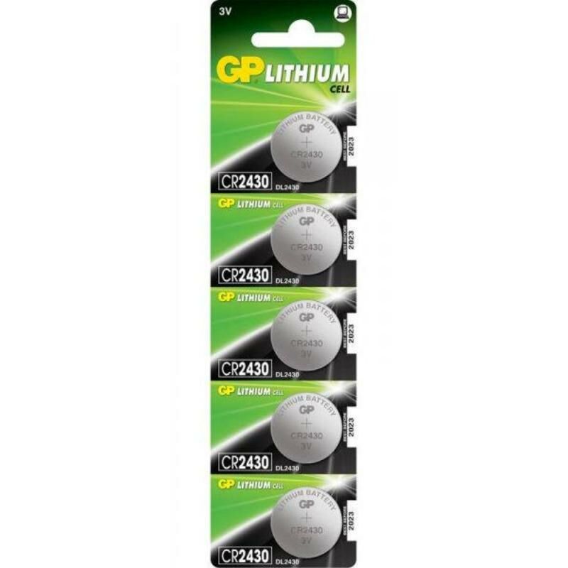 

gp pilas litio 5 pilas boton (cr2430-b5 gp) 3,0v-280 mah g075 - Mibricotienda