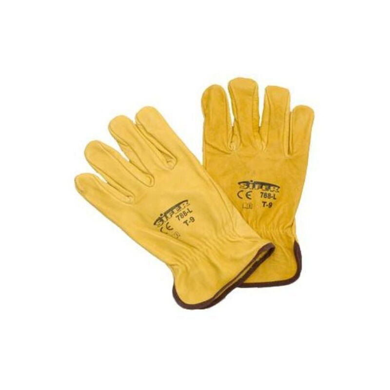 

guante vacuno 1ª amarillo+rivete 788l 10 (caja 12 unidades) - Mibricotienda