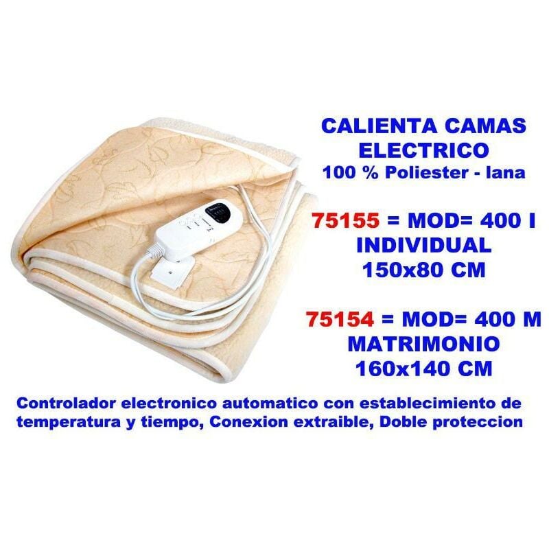 

hjm calienta camas elect.individual 60 w 400-i 150x 80cm - Mibricotienda