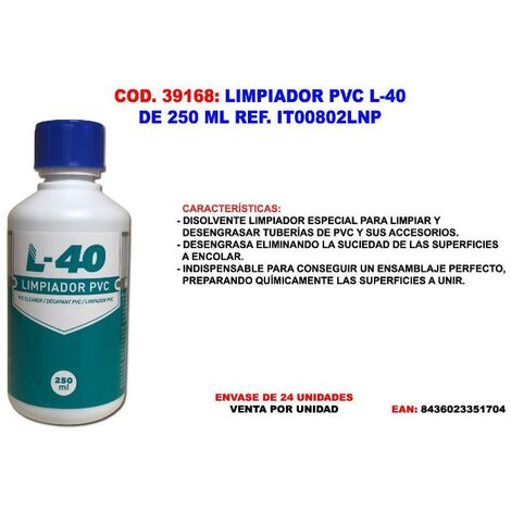 MIBRICOTIENDA limpiador pvc l-40 de 250 ml it00802lnp