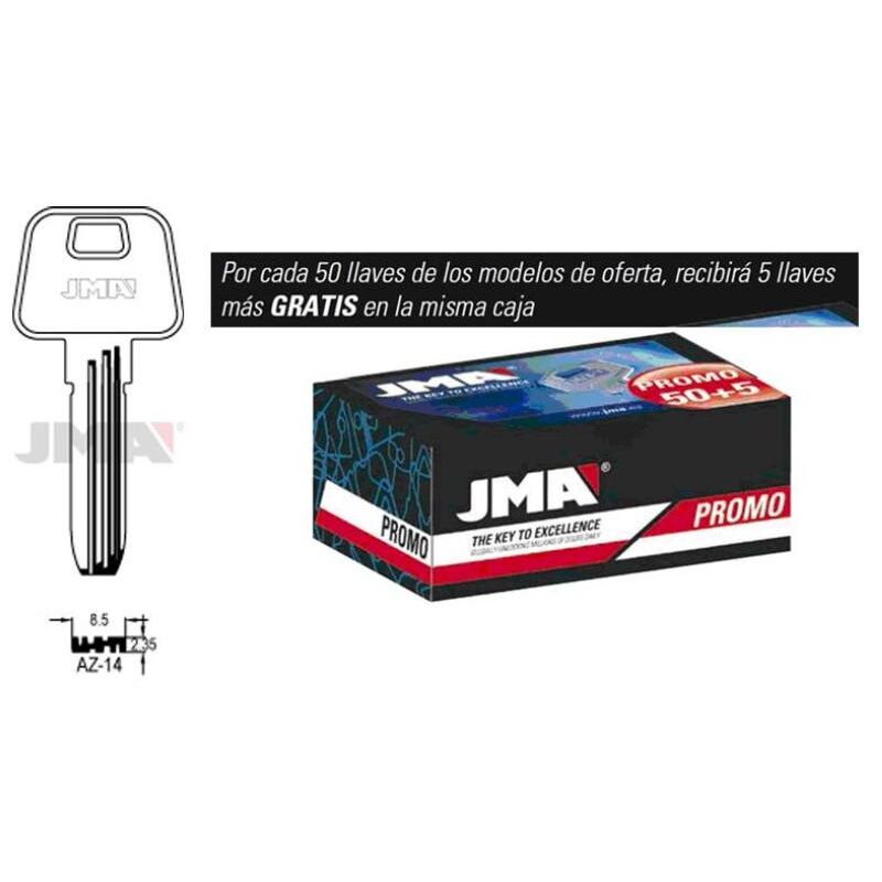 

llaves jma prom. 50 llaves+5 gratis seguridad laton mod az-14 (caja 50 unidades) - Mibricotienda