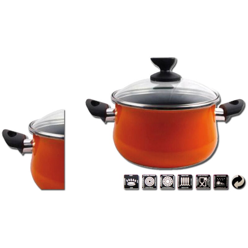 

magefesa valencia olla acero esmaltada tapa cristal 20 01114648 - Mibricotienda