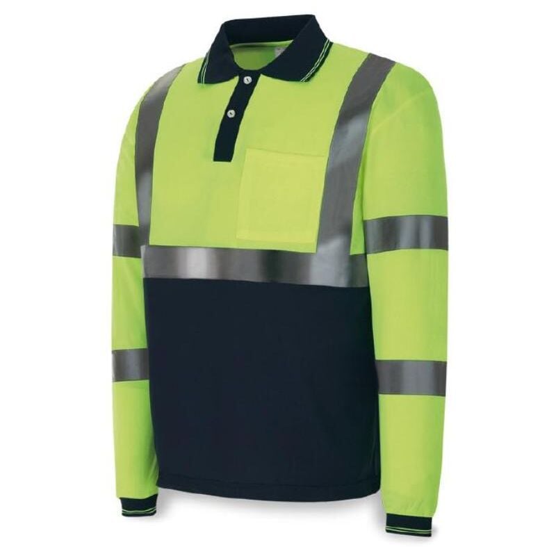 

marca alta visibilid polo m-larg 200g amarillo azul l polfyamll - Mibricotienda