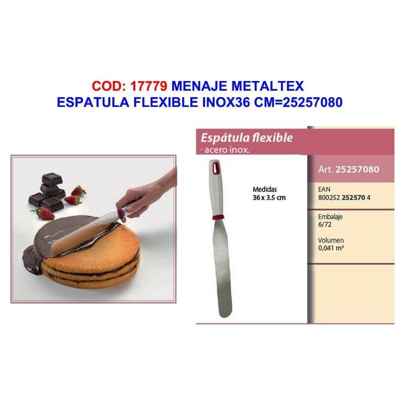 

menaje metaltex espatula flexible inox36 cm 25257080 - Mibricotienda