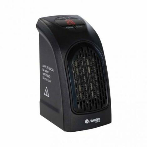 MIBRICOTIENDA minicalefactor compacto enchufe a pared 400w negro raydan home