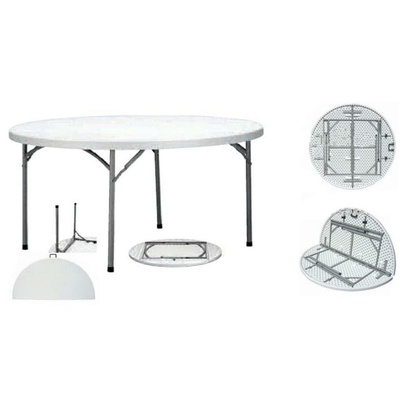 

mueble mesa redonda plegable diametro 150 cm 150x74cm wxr150 - Mibricotienda