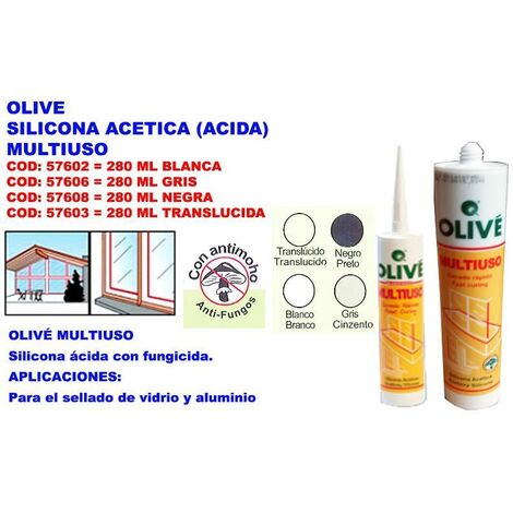 MIBRICOTIENDA olive silicona acetica (acida) s-11 multiusos translucida 280 ml