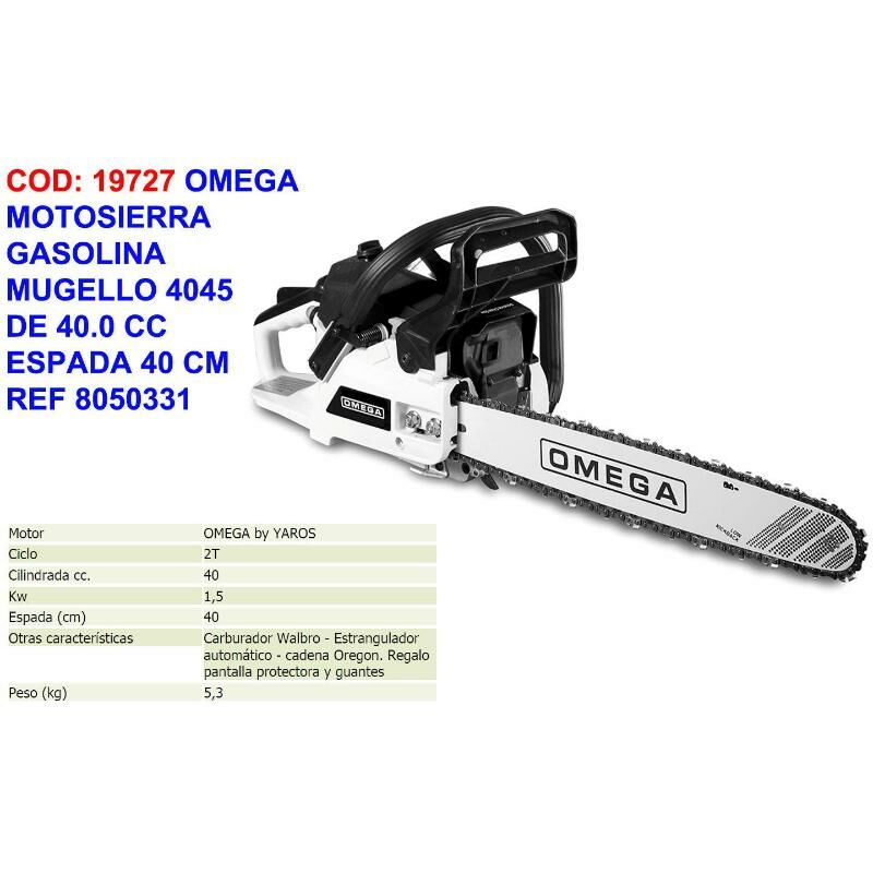 

MIBRICOTIENDA omega motosierra gasolina mugello 4140 (4045) 40.0 cc 8050476