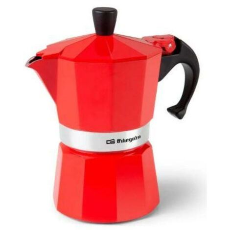 MIBRICOTIENDA orbegozo cafetera aluminio 3 tazas kfr 340 roja ref 17927