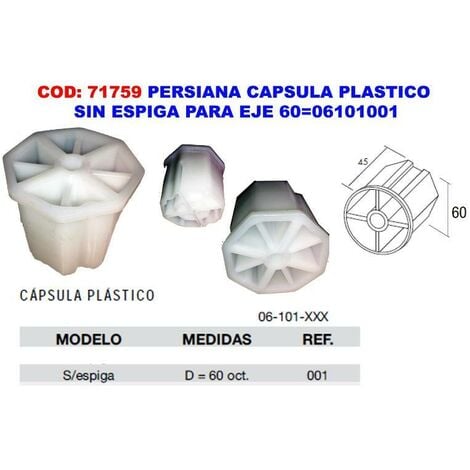 MIBRICOTIENDA persiana capsula plastico sin espiga para eje 60 06101001