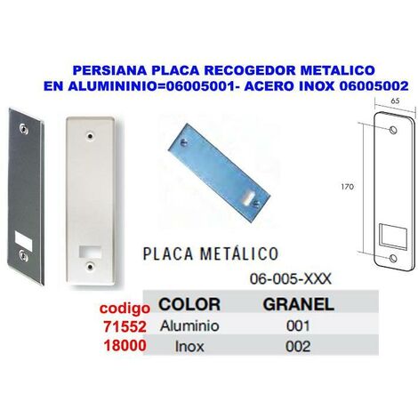 Placa embellecedor persiana para recogedor en pvc Color embellecedores  Blanco normal Anchura placa 40 mm.