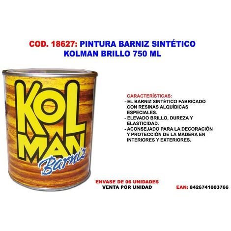 FPLUS MIBRICOTIENDA pintura barniz sintetico kolman brillo 750 ml.