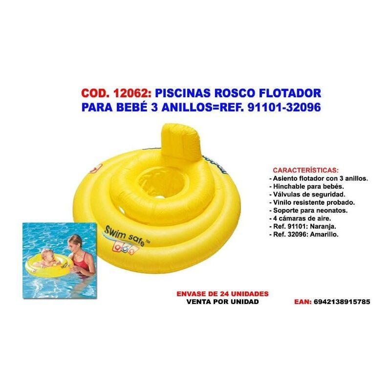 

piscinas rosco flotador para bebe 3 anillos 91101-32096 - Mibricotienda
