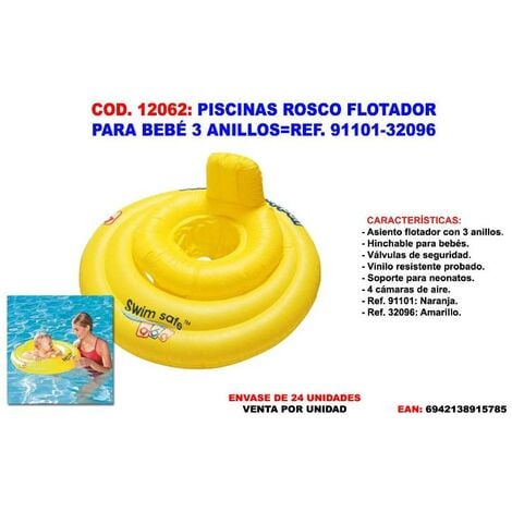 MIBRICOTIENDA piscinas rosco flotador para bebe 3 anillos 91101-32096