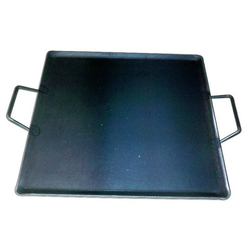 

MIBRICOTIENDA plancha asar acero 4 mm con 2 asas de metal 40 x 40