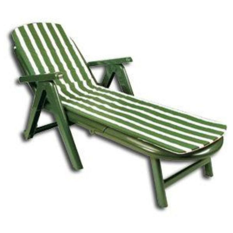 

playa tumbona caiman 84x74x19 cm con cojin verde 42609 - Mibricotienda