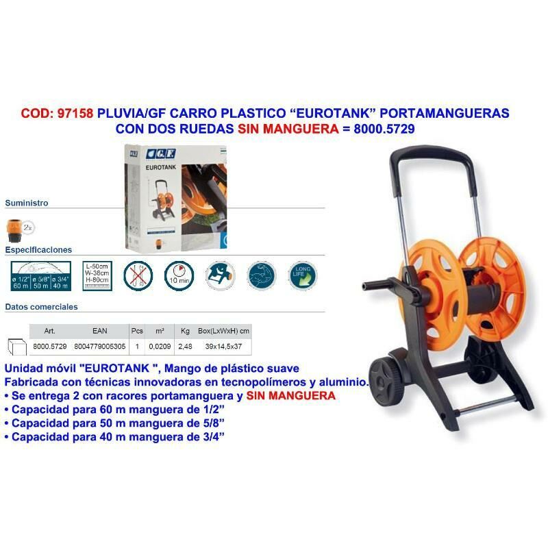 

MIBRICOTIENDA pluvia-gf carro plast.eurotank +ruedas portamanguera s-man 5729