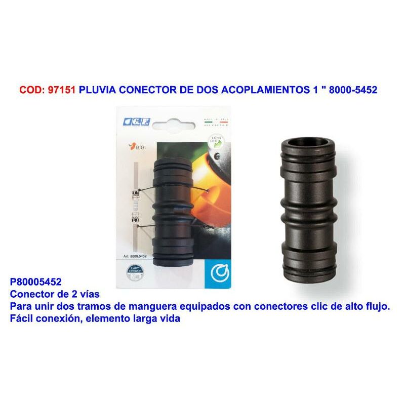 

pluvia-gf conector de dos acoplamientos 1 5452 - Mibricotienda