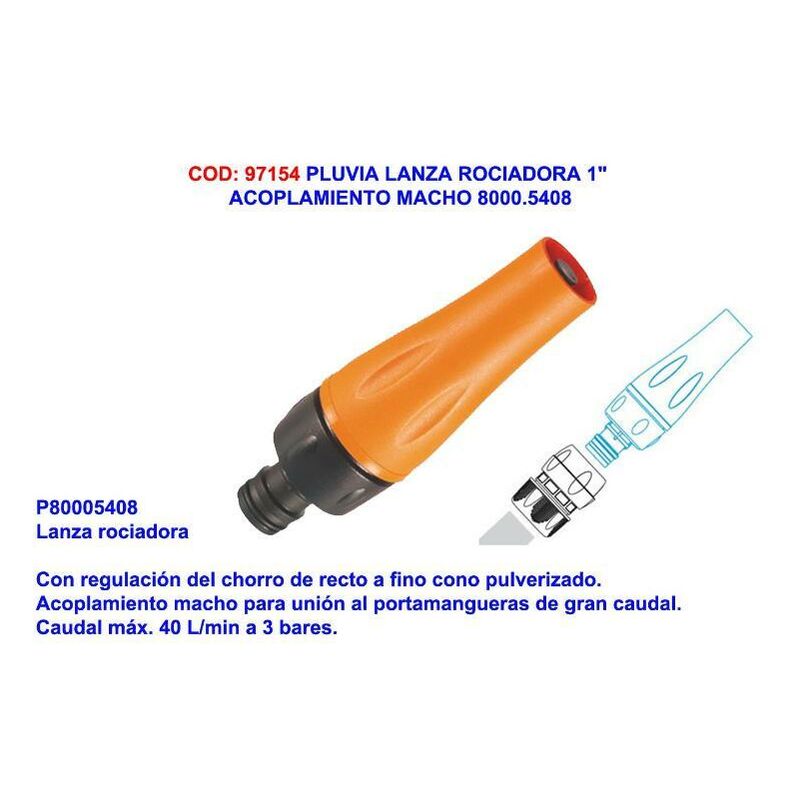 

pluvia-gf lanza rociadora 1 acoplamiento macho 5408 - Mibricotienda