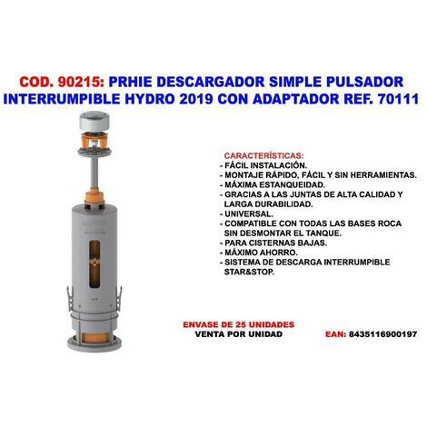 Pulsador Descargador Cisterna EASY De Arcobañ