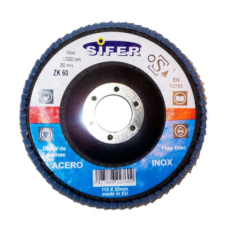 

MIBRICOTIENDA sifer disco laminas lija acero inox 115x22. grano 100