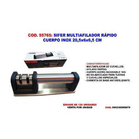 MIBRICOTIENDA sifer multiafilador rapido cuerpo inox 20.5x6x6.5 cm