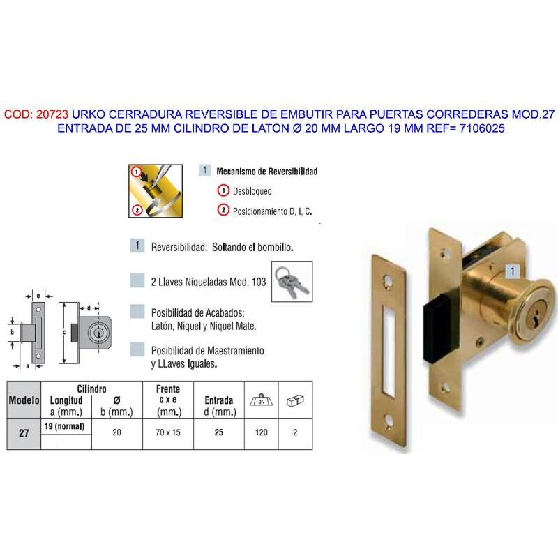 

urko cerrad.embut. 27 entr 25-cilind 19 revers.corred.7106025 - Mibricotienda