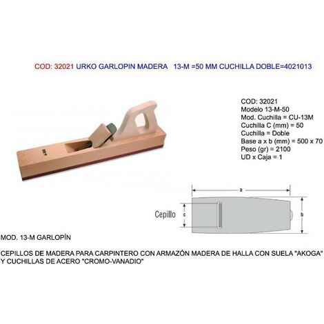 CEPILLADORA DE PVC PARA PLADUR MADERA CON ESCOFINA 250 X 40 MM  INTERCAMBIABLE 57220