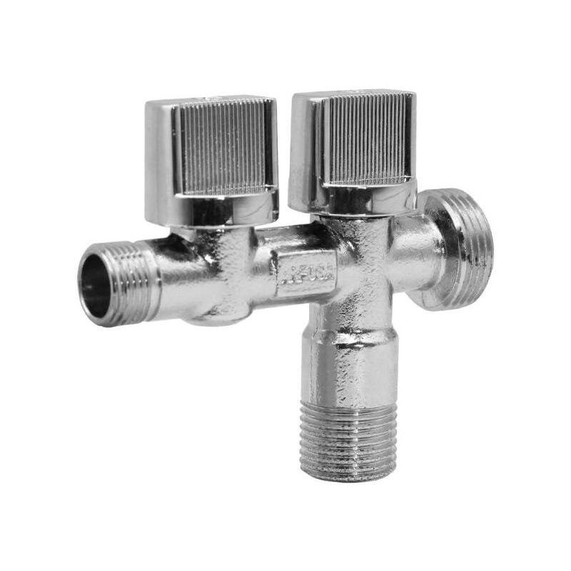 

valvula llave doble salida 1-2-3-4-3-8 lavadora-lavavajill ar016 - Mibricotienda