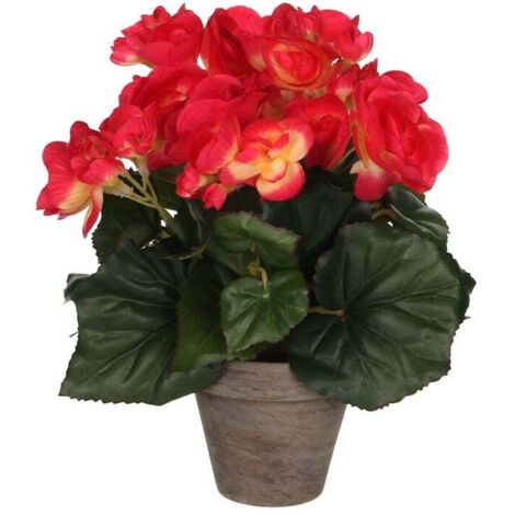 Mica Begonia im Topf dunkelrosa, 25 x 20 cm Kunstpflanzen