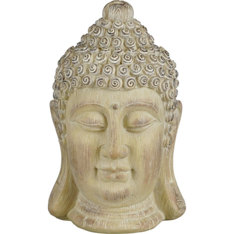 Mica Buddha taupe aus Polyresin 22,5 cm Skulptur