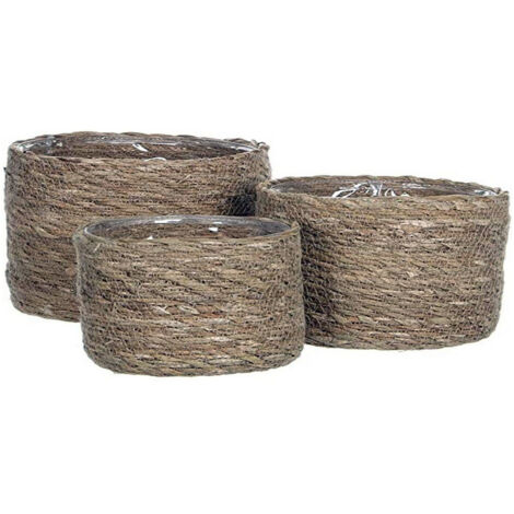 Mica Decorations Atlantic ensemble 3 paniers marron clair