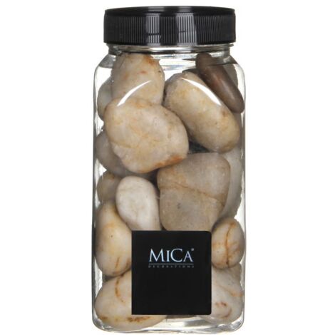 Mica Decorations Dekorative Steine beige groß 650 ml 1 kg Steine