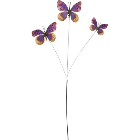 Mica Decorations Zweig mit Schmetterlingen 2 x 94 x 8 cm braun Ast, Stängel & Zweig