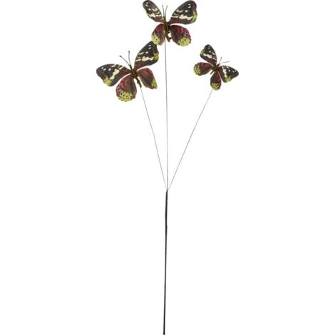 Mica Decorations Zweige mit Schmetterlingen 2 x 60 x 8 cm rot Ast, Stängel & Zweig